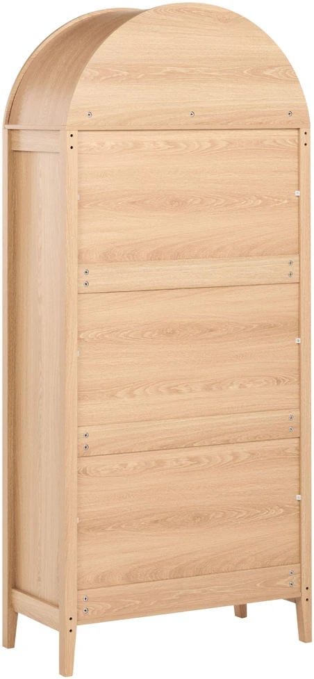Beliani Vitrina su stikline spintele MONTREAL 78 cm, šviesiai ruda