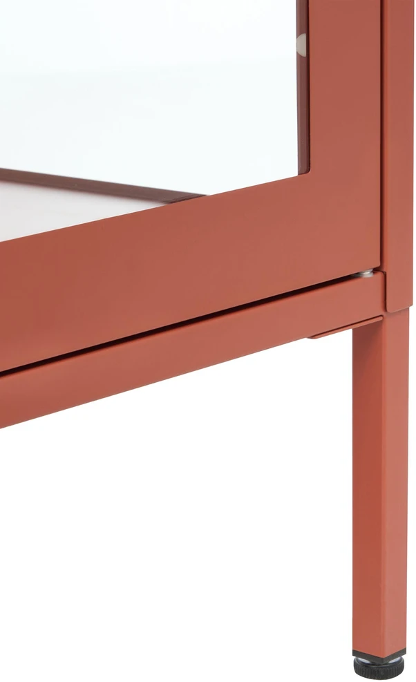 Beliani Vitrina su stikline spintele NASH metalinė 90 cm aukso ruda