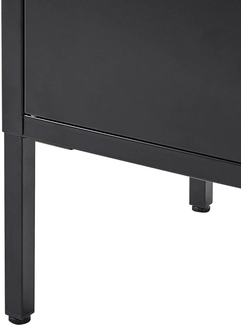 Beliani Vitrina su stikline spintele OXTED, 80 cm, metalinė, juoda