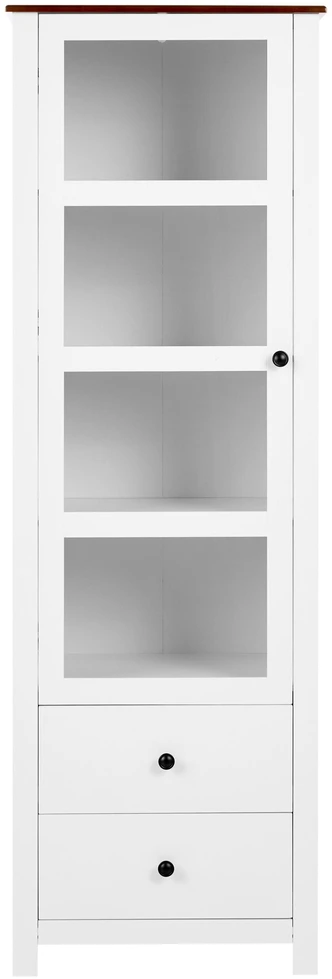Beliani Vitrina su stikline spintele PIMBA 60 cm balta
