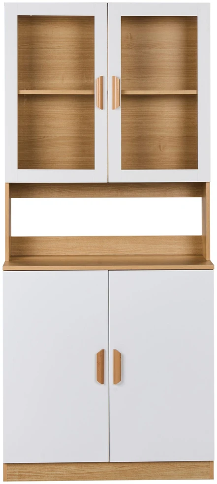 Beliani Vitrina su stiklinėmis durelėmis CYGNET 80 cm balta