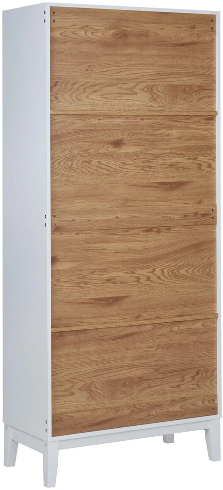 Beliani Vitrina su stiklinėmis durelėmis RUMSON 80 cm, balta