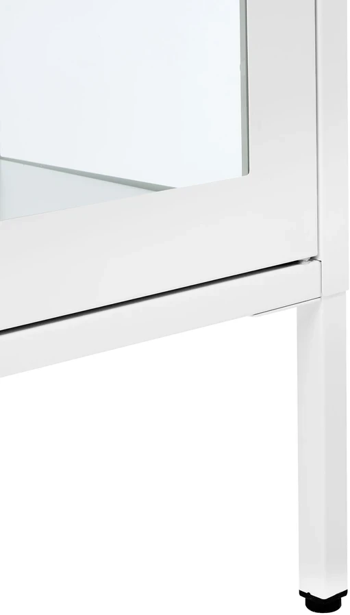 Beliani Vitrina su stiklinėmis durelėmis NASH Metal 90 cm balta