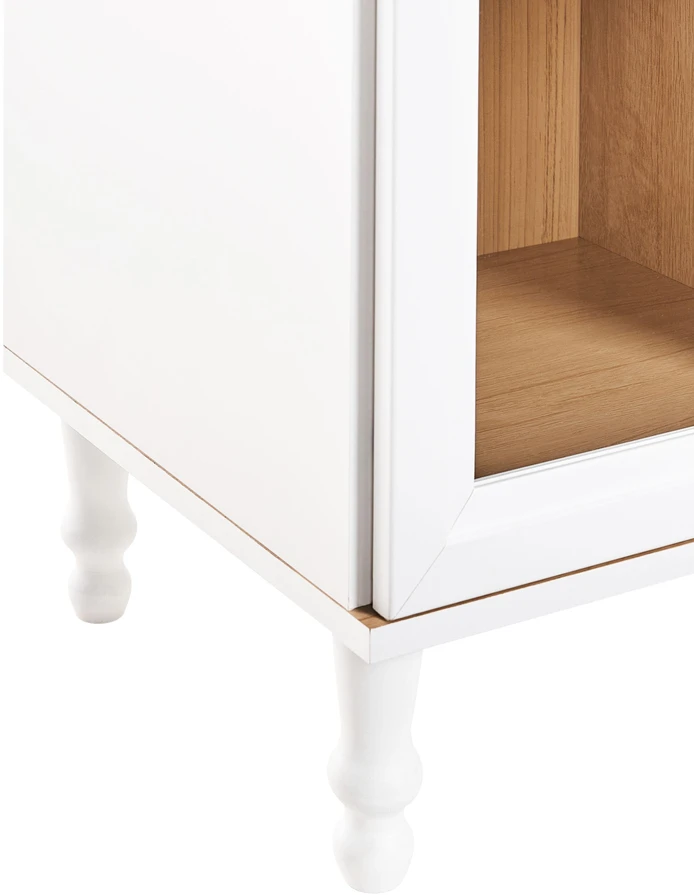 Beliani Vitrina su stiklinėmis durelėmis TINGLEDALE 40 cm balta