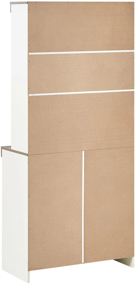 Beliani Vitrina su stiklinėmis durelėmis KALBARRI 80 cm, ruda / balta