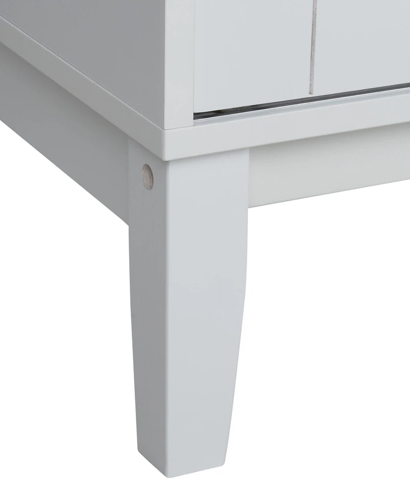 Beliani Vitrina su stiklinėmis durelėmis RUMSON 80 cm, balta