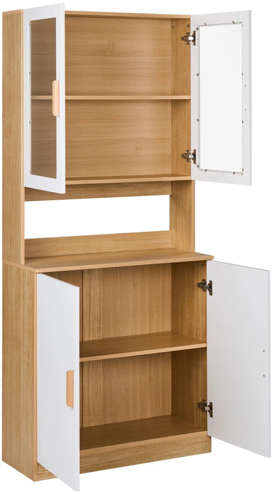 Beliani Vitrina su stiklinėmis durelėmis CYGNET 80 cm balta