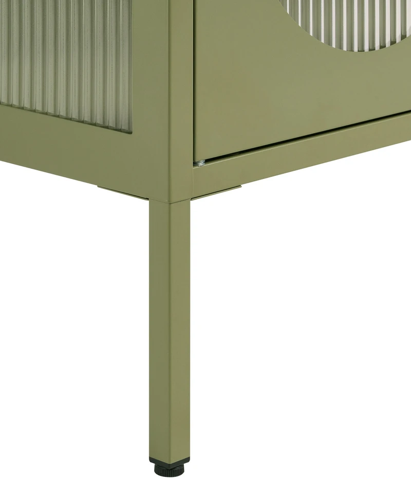 Beliani Vitrina su stiklinėmis durelėmis FOXTON Metal 80 cm žalia