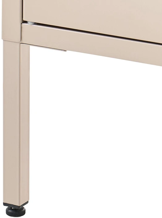 Beliani Vitrina su stiklinėmis durelėmis HARTY Metal 80 cm smėlio spalvos