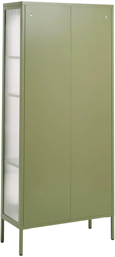 Beliani Vitrina su stiklinėmis durelėmis FOXTON Metal 80 cm žalia