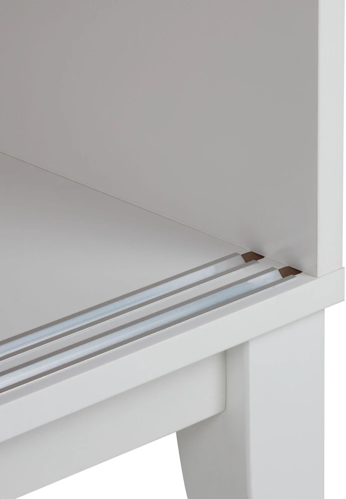 Beliani Vitrina su stiklinėmis durelėmis RUMSON 80 cm, balta