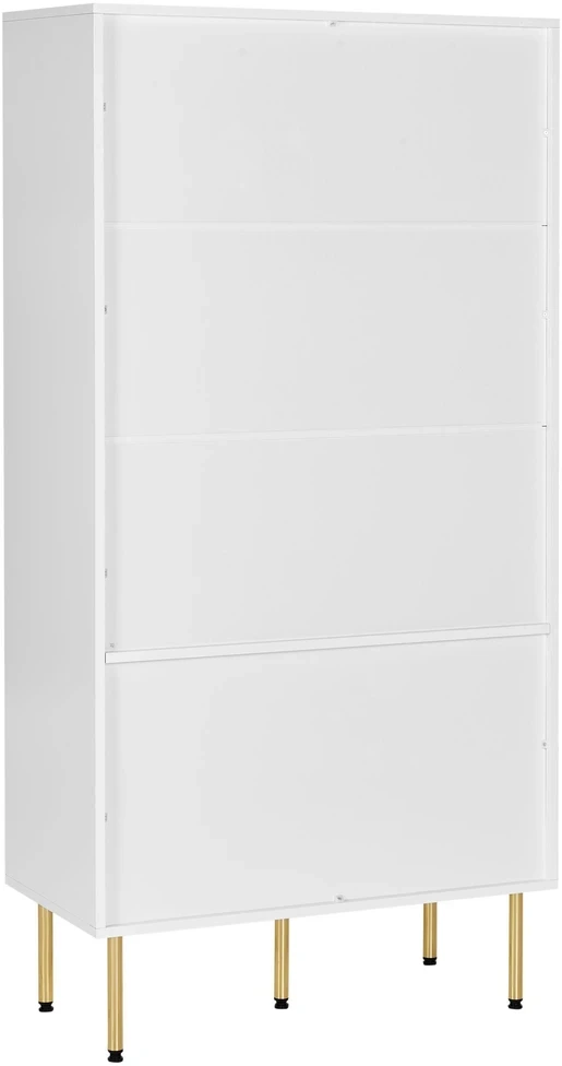 Beliani Vitrina su stiklinėmis durelėmis MILORA 80 cm Balta