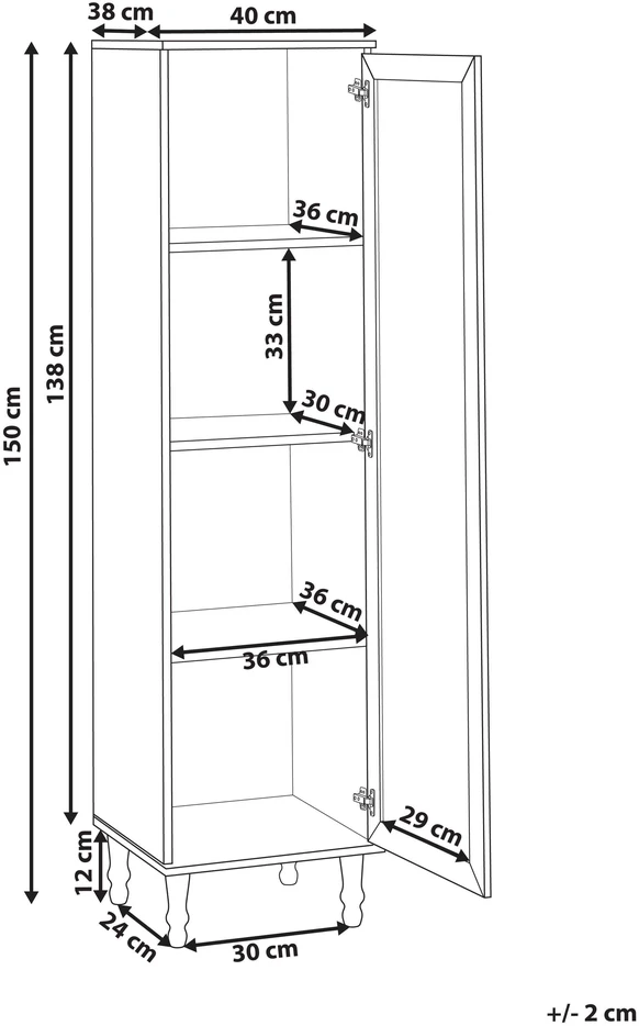 Beliani Vitrina su stiklinėmis durelėmis TINGLEDALE 40 cm juoda