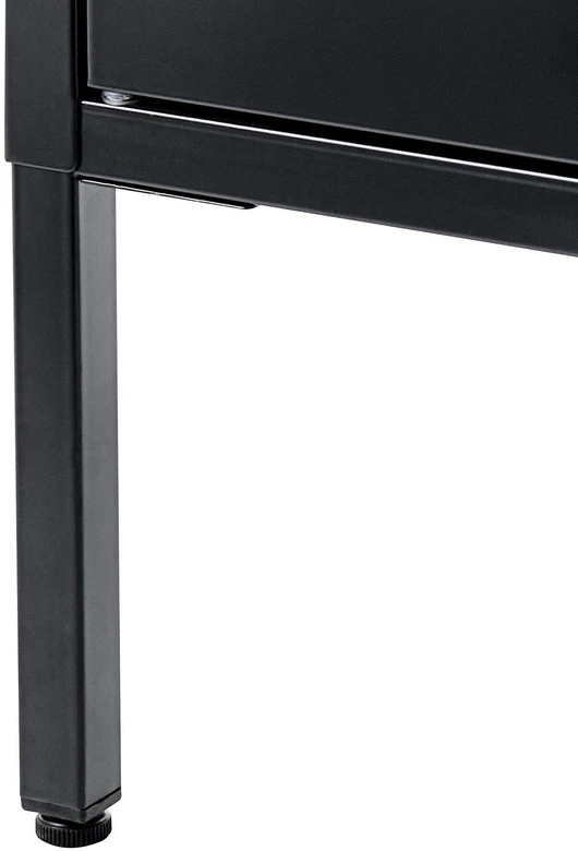 Beliani Vitrina su stiklinėmis durelėmis HARTY metalinė 80 cm juoda