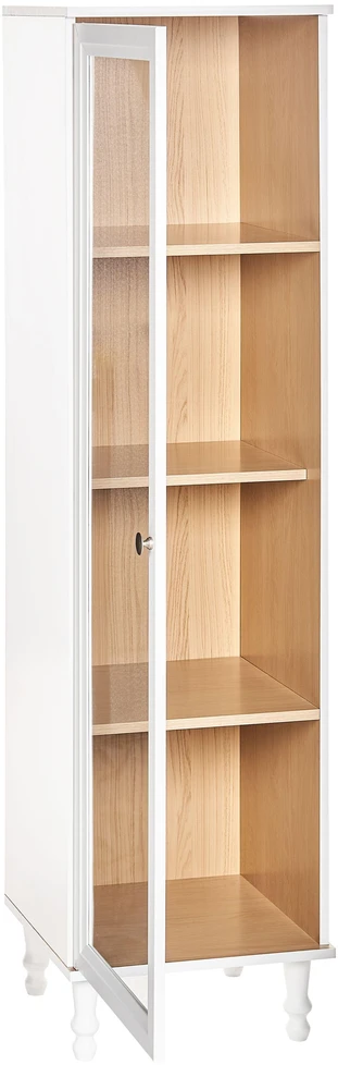 Beliani Vitrina su stiklinėmis durelėmis TINGLEDALE 40 cm balta