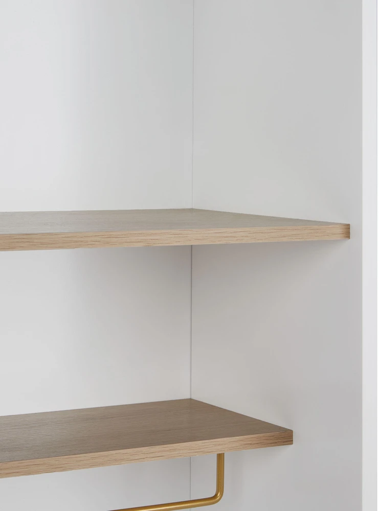 Beliani Vitrina su stiklinėmis durelėmis PARLIN 82 cm balta