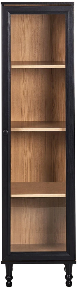 Beliani Vitrina su stiklinėmis durelėmis TINGLEDALE 40 cm juoda