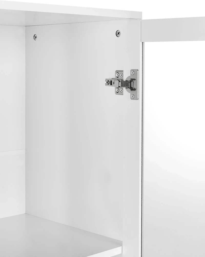 Beliani Vitrina su stiklinėmis durelėmis MILORA 80 cm Balta
