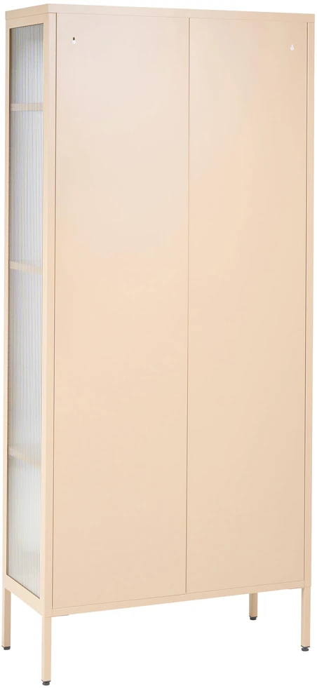 Beliani Vitrina su stiklinėmis durelėmis FOXTON Metal 80 cm smėlio spalvos