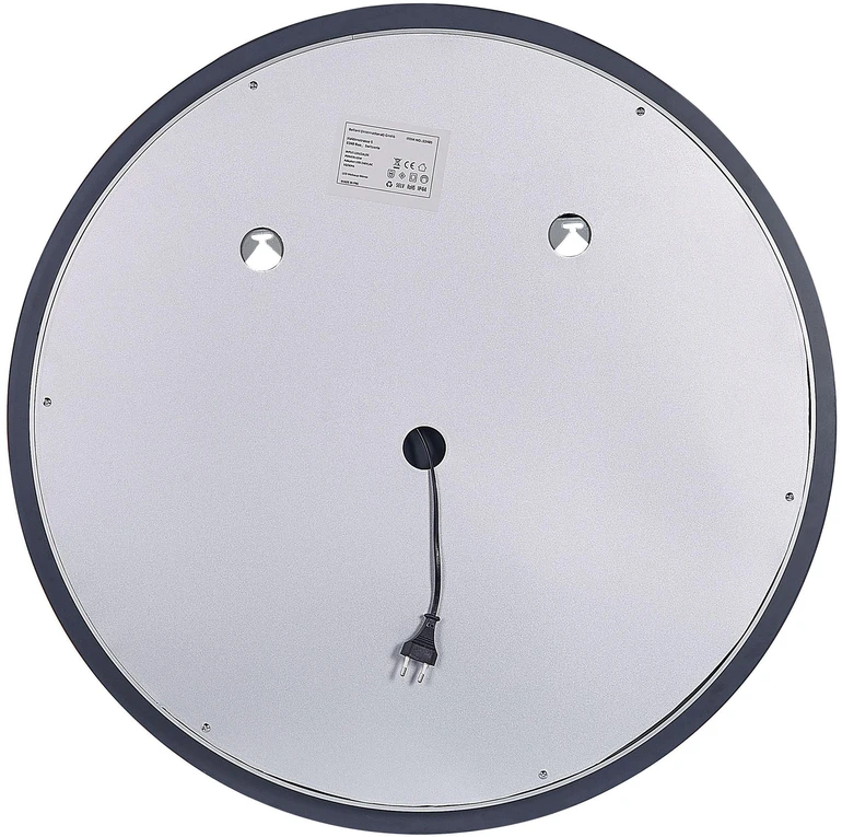 Beliani Voninis veidrodis LED COURSEULLES 79 cm 79 cm sidabrinis