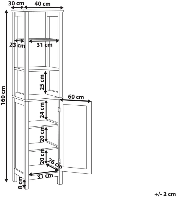 Beliani Vonios kambario spintelė ALAMOS 40 cm balta