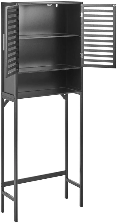 Beliani Vonios kambario spintelė OKARCHE, bambukinė, 63 cm, juoda