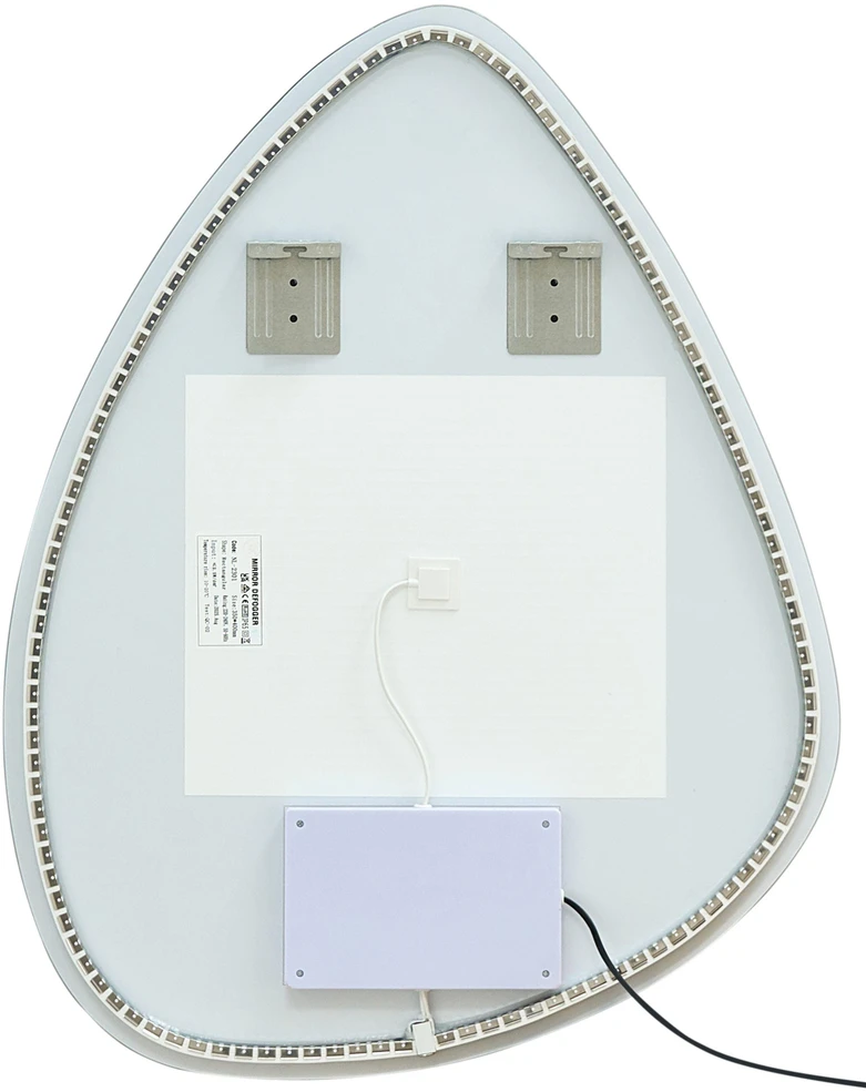 Beliani Vonios kambario veidrodis LED LUGNY 70 cm 90 cm sidabrinis