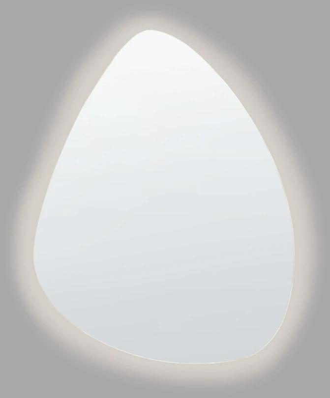 Beliani Vonios kambario veidrodis LED LUGNY 70 cm 90 cm sidabrinis
