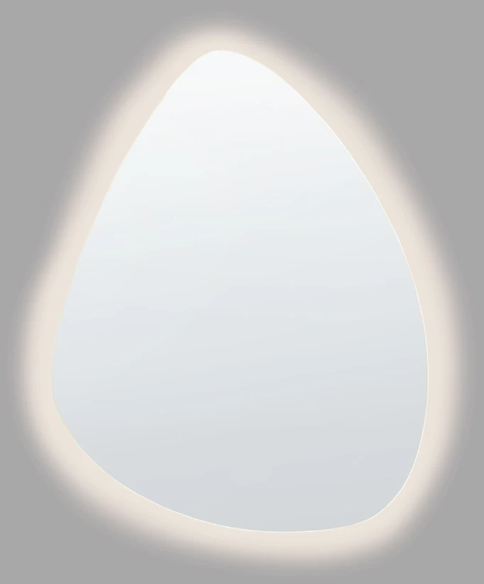 Beliani Vonios kambario veidrodis LED LUGNY 70 cm 90 cm sidabrinis
