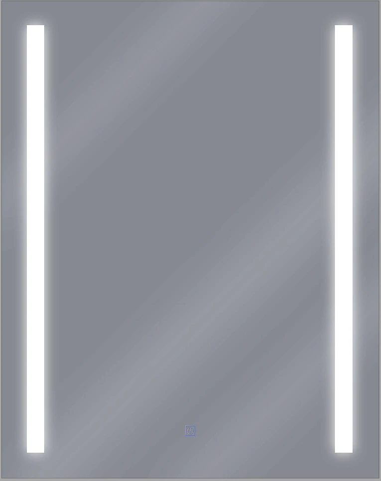 Beliani Vonios kambario veidrodis su LED apšvietimu MARTINET 60 cm 80 cm, sidabrinis