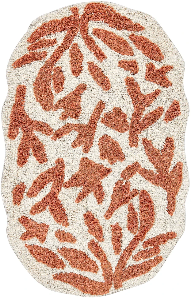 Beliani Vonios kilimėlis DERIK oranžinis 60 x 90 cm iš medvilnės