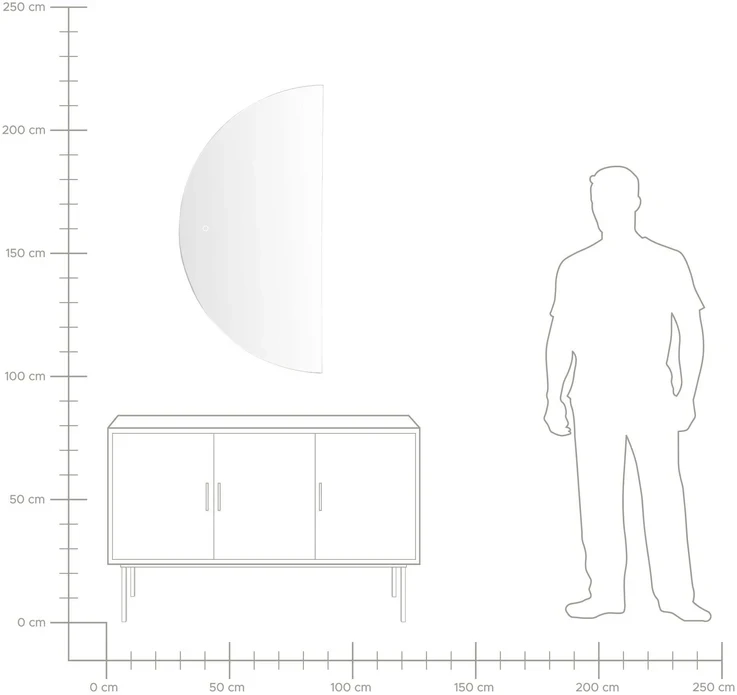 Beliani Vonios veidrodis LED LOUE 60 cm 120 cm sidabrinės spalvos