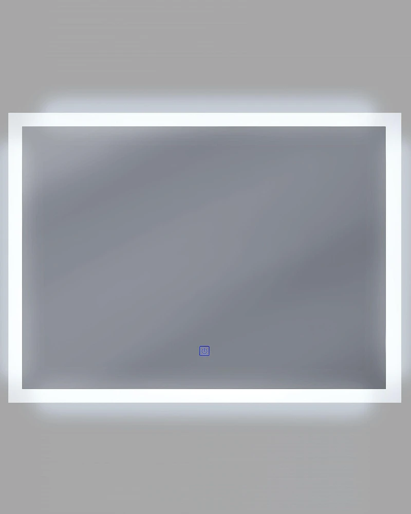 Beliani Vonios veidrodis su LED apšvietimu ADOUR 80 cm x 60 cm, sidabrinis