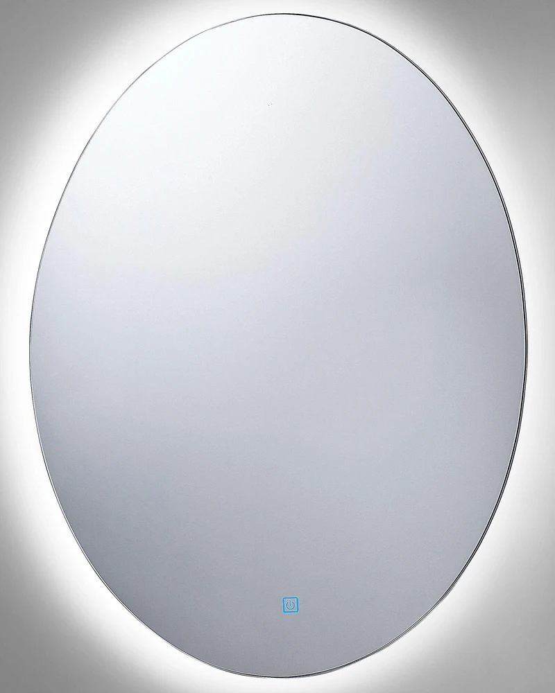 Beliani Vonios veidrodis su LED apšvietimu MAZILLE 60 cm 80 cm, sidabrinės spalvos