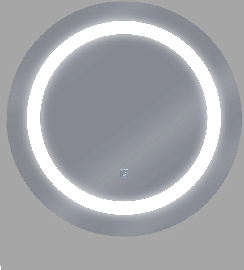 Beliani Vonios veidrodis su LED apšvietimu SELUNE 58 cm sidabrinis
