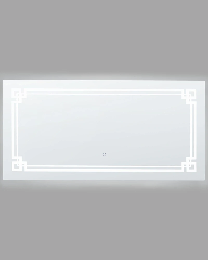 Beliani Vonios veidrodis su LED apšvietimu AVRANCHES 120 cm 60 cm Sidabrinis