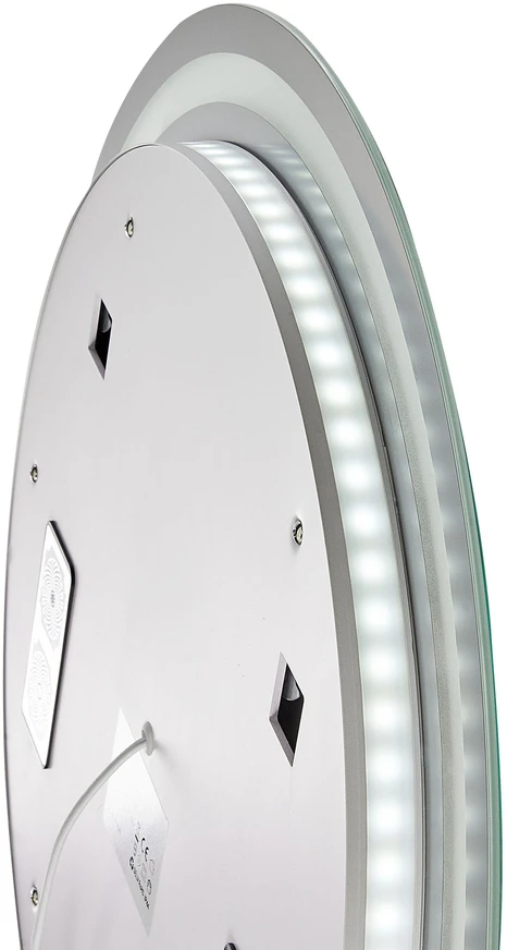 Beliani Vonios veidrodis su LED apšvietimu BROGNON 60 cm, integruotas „Bluetooth“ garsiakalbis, sidabrinis