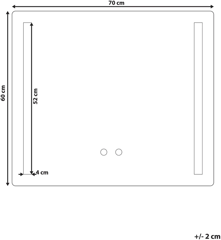 Beliani Vonios veidrodis su LED apšvietimu LIRAC 70 cm 60 cm sidabrinis