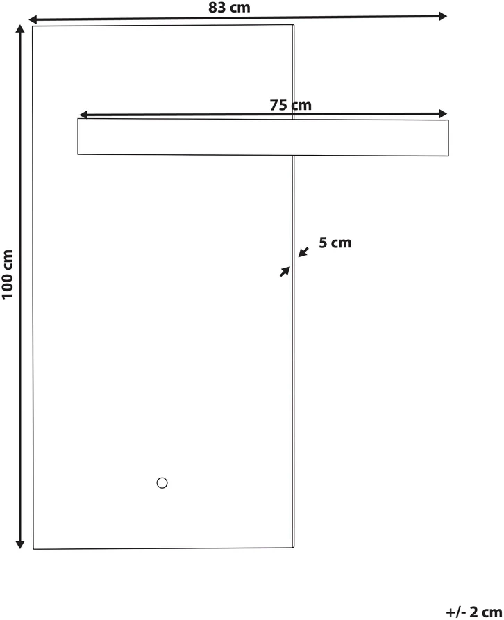Beliani Vonios veidrodis su LED apšvietimu MAUX 83 cm 100 cm sidabrinis