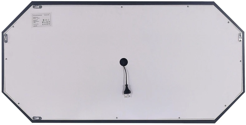 Beliani Vonios veidrodis su LED apšvietimu LOCMARIAQUER, 120 × 60 cm, sidabrinis