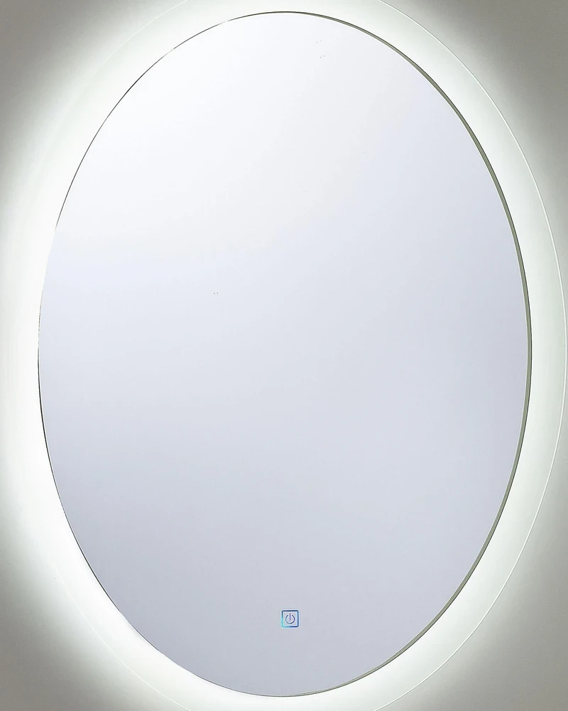 Beliani Vonios veidrodis su LED apšvietimu VIRIAT 60 cm 80 cm Sidabrinis