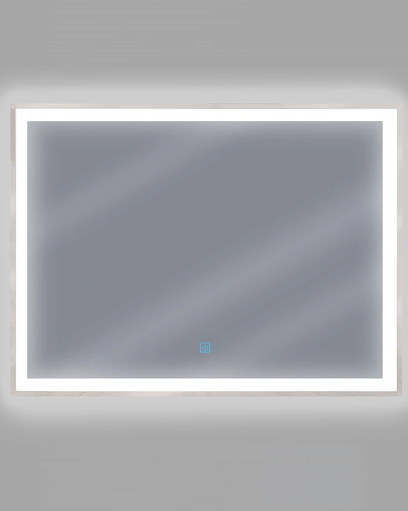 Beliani Vonios veidrodis su LED apšvietimu ARGENS 80 cm 60 cm sidabrinis