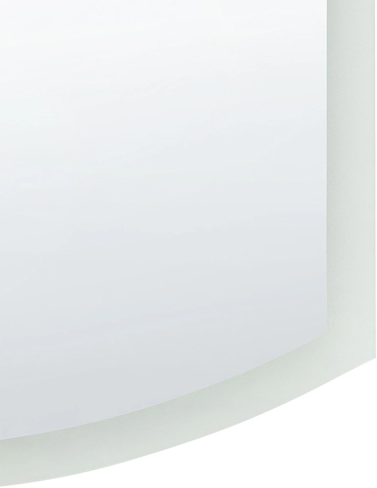 Beliani Vonios veidrodis su LED apšvietimu BEZIERS 60 cm 78 cm sidabrinės spalvos