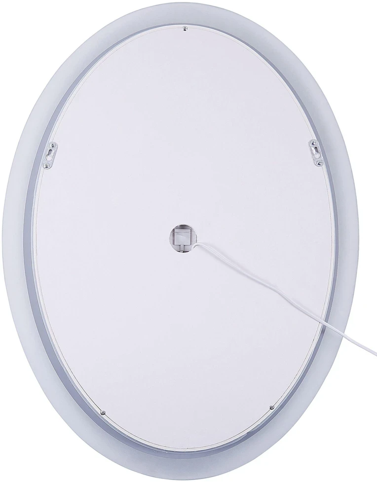 Beliani Vonios veidrodis su LED apšvietimu VIRIAT 60 cm 80 cm Sidabrinis