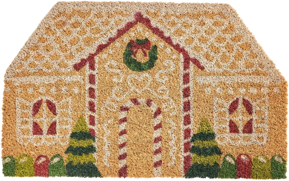 Beliani Wycieraczka SELATNA natūrali 50 x 80 cm šventinio rašto kokoso pluošto