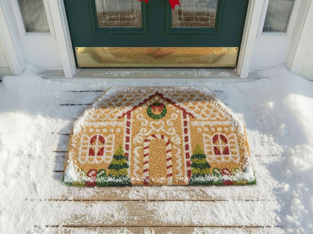 Beliani Wycieraczka SELATNA natūrali 50 x 80 cm šventinio rašto kokoso pluošto