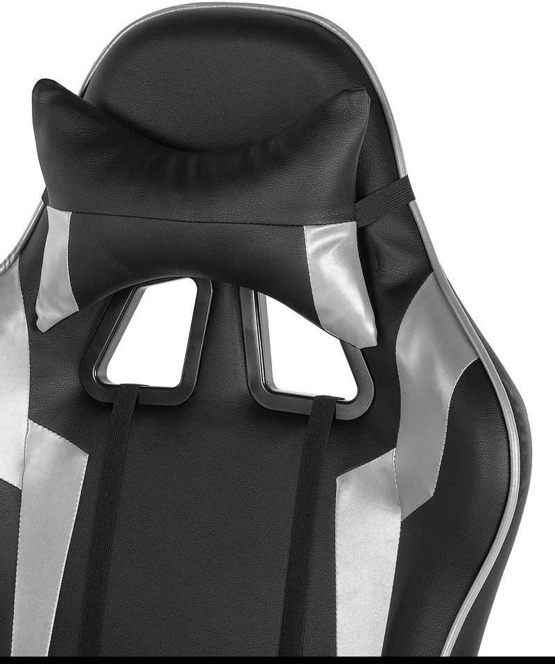 Beliani Žaidimų kėdė KNIGHT dirbtinė oda sidabrinė