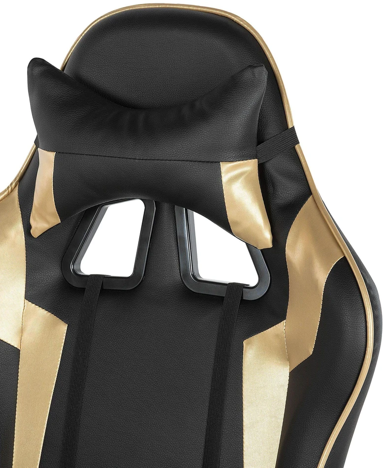 Beliani Žaidimų kėdė KNIGHT iš dirbtinės odos, auksinė