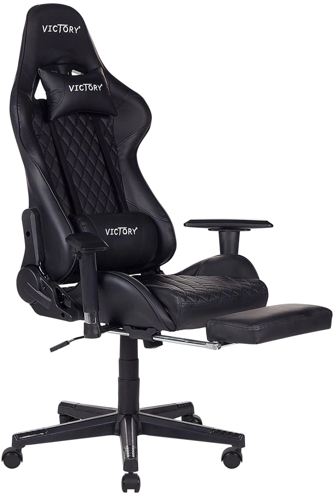 Beliani Žaidimų kėdė VICTORY iš dirbtinės odos, juoda
