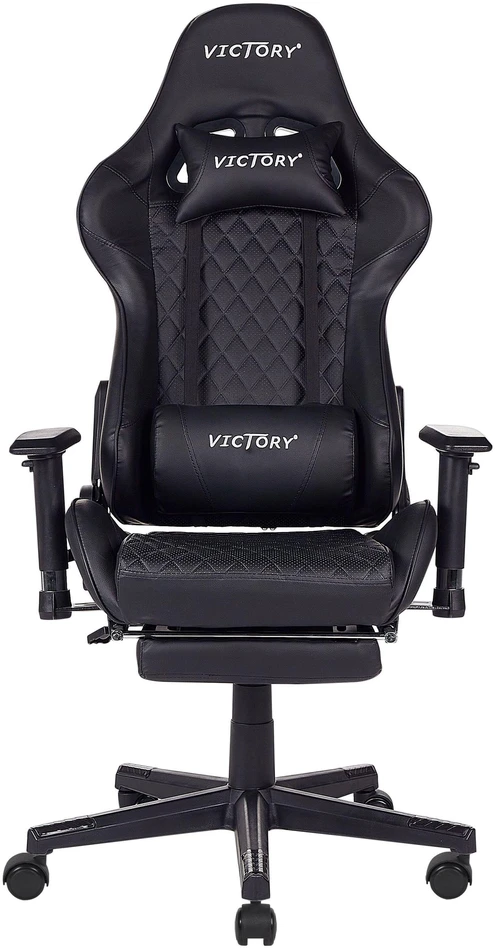 Beliani Žaidimų kėdė VICTORY iš dirbtinės odos, juoda